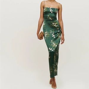 Reformation Frankie Silk Dress in Buena